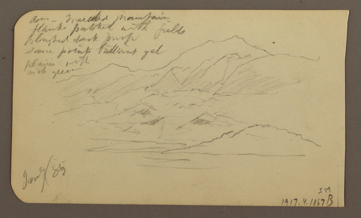 Çizim, Sıradağlar, Toluca; Verso: Sıradağlar, Toluca, 7 Ocak 1885 by Frederic Edwin Church
