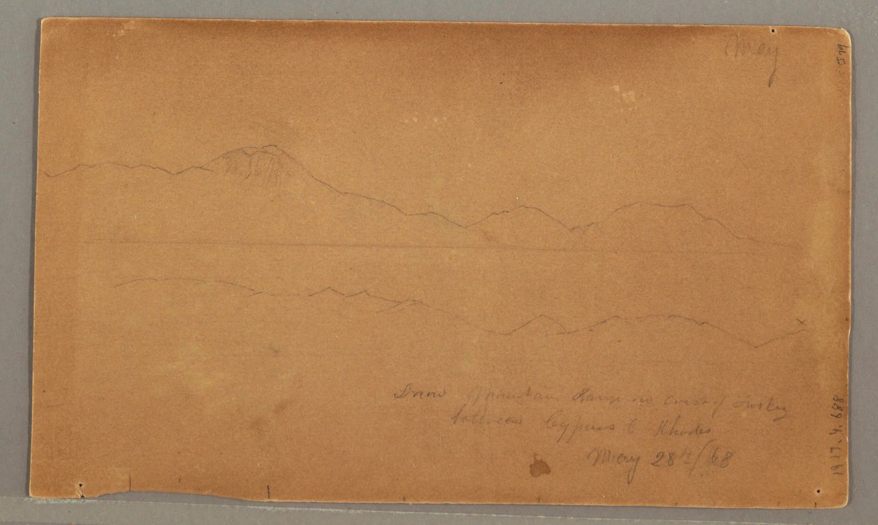 Çizim, Binanın yandan görünüşü, pencere, 29 Mayıs 1868 by Frederic Edwin Church