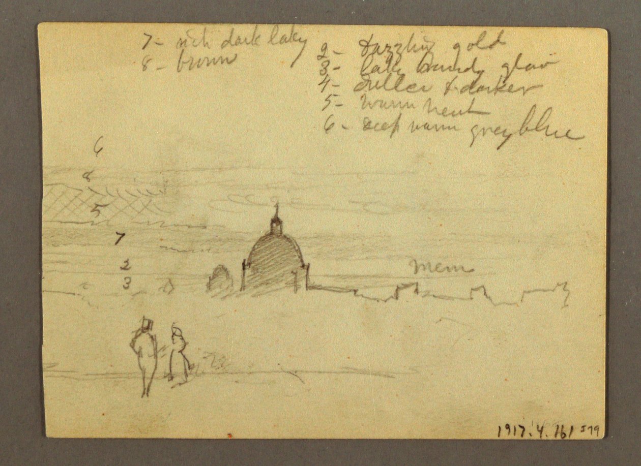 Çizim, Aziz Petrus Bazilikası ve Vatikan Şehri (Kuzeyden Görünüş), Roma, İtalya, Ocak 1869 by Frederic Edwin Church