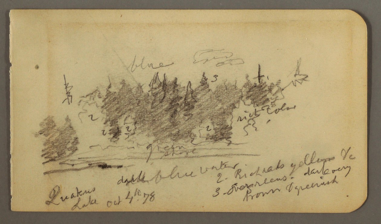 Çizim, Ormanlık kıyı, 1878 by Frederic Edwin Church