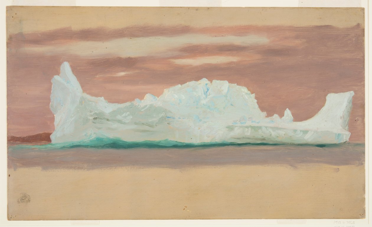 Bulutlu Gökyüzü Altında Yüzen Buzdağı, Newfoundland by Frederic Edwin Church