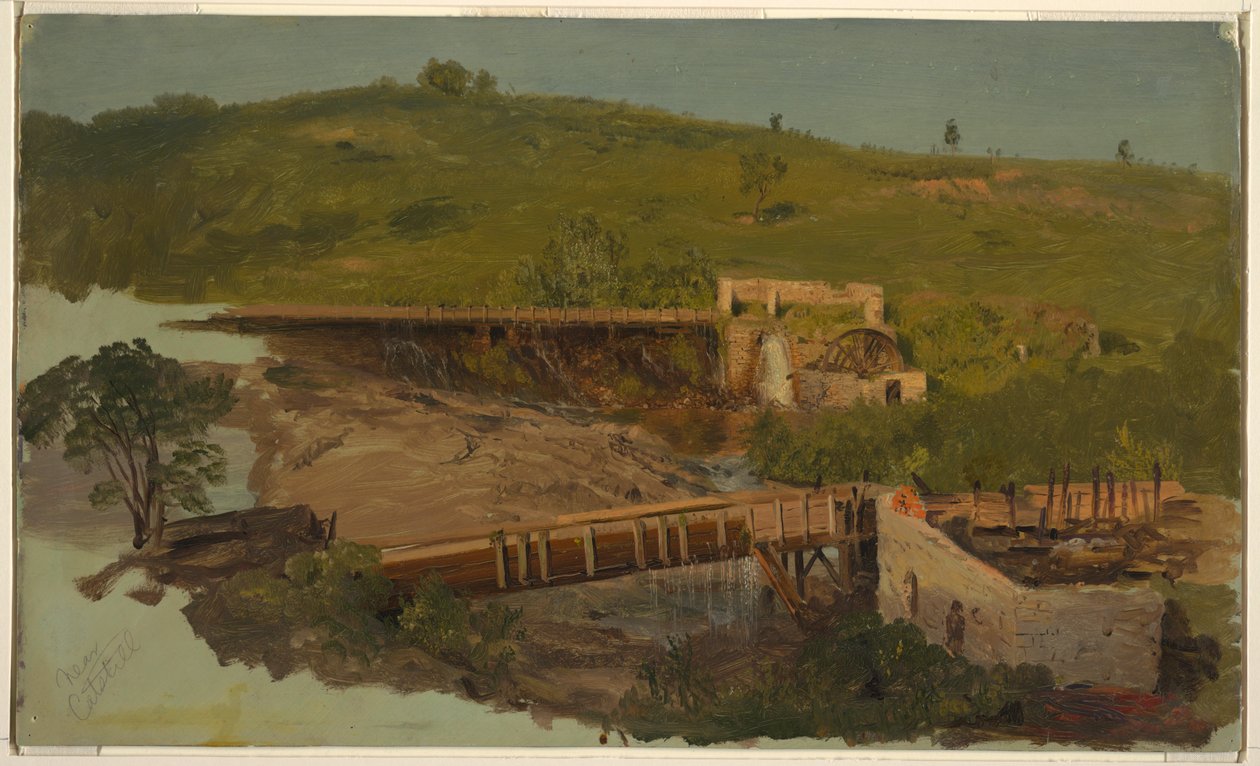 Viyadükler ve Harap Değirmenler ile Tepe, Catskill, New York Yakınında by Frederic Edwin Church