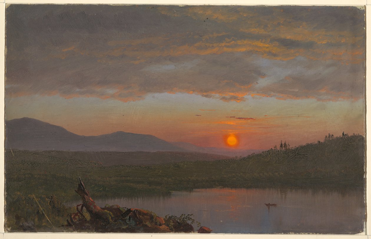 Hudson Vadisi, New York Gün Batımında by Frederic Edwin Church