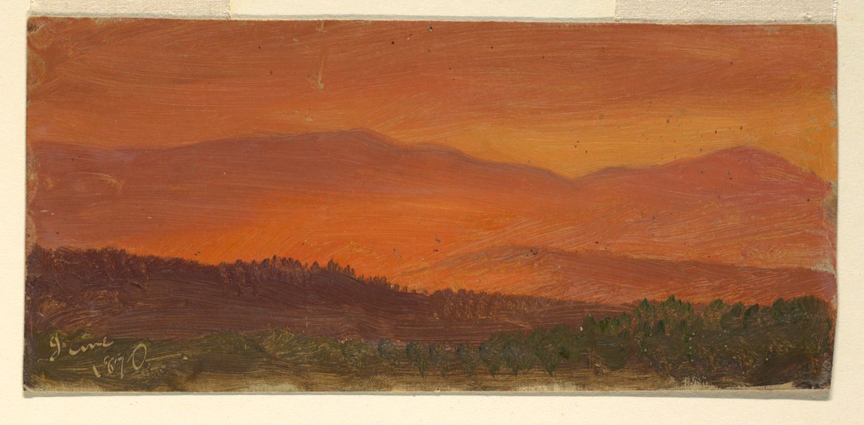 Gün Batımında Hudson Vadisi ve Uzak Dağlar by Frederic Edwin Church