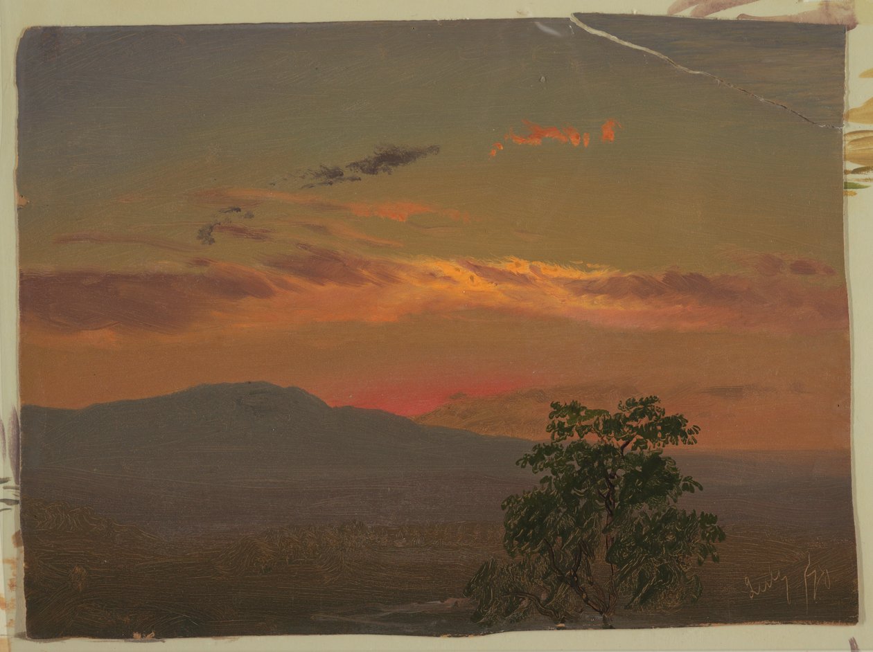 Gün batımında manzara, Hudson, N.Y. by Frederic Edwin Church