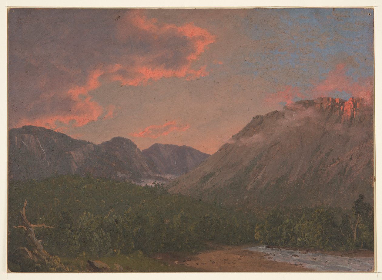 Gün batımında dağ manzarası by Frederic Edwin Church
