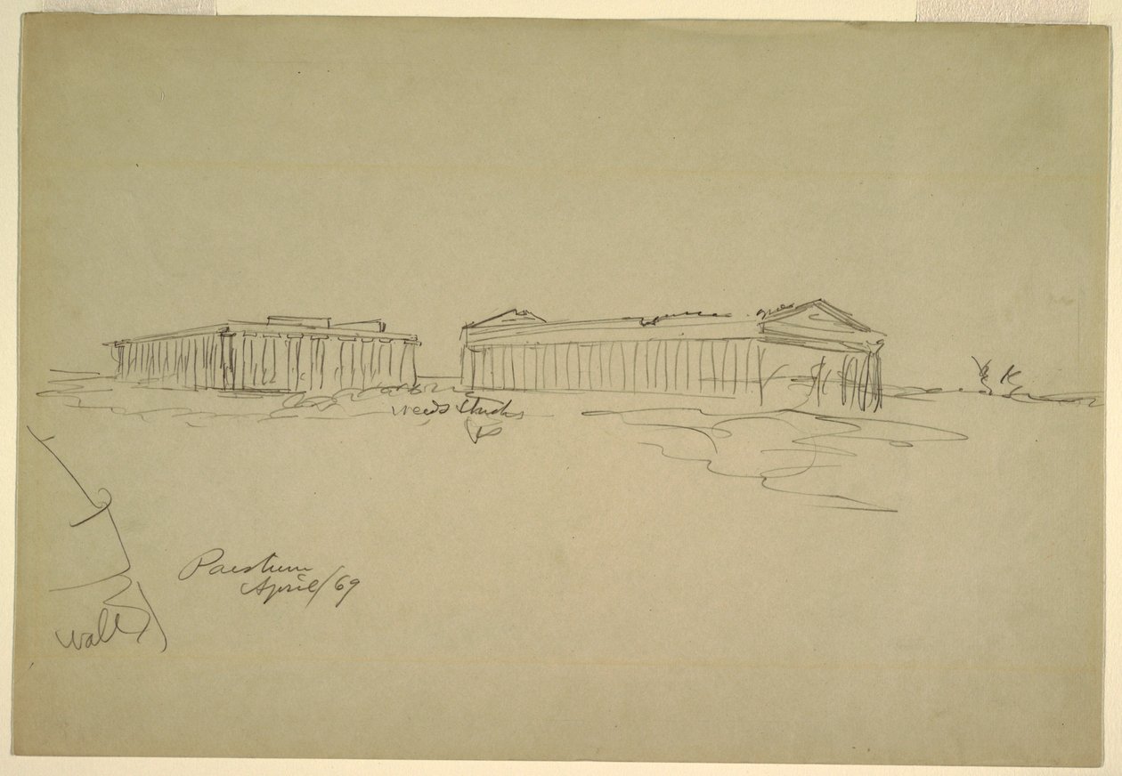 Skeçler, Paestum, Güney İtalya by Frederic Edwin Church