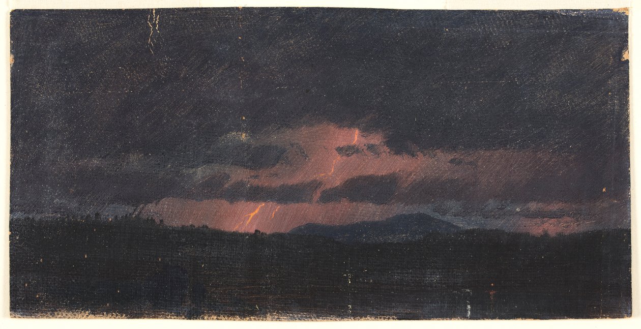 Hudson Vadisi üzerinde fırtına by Frederic Edwin Church