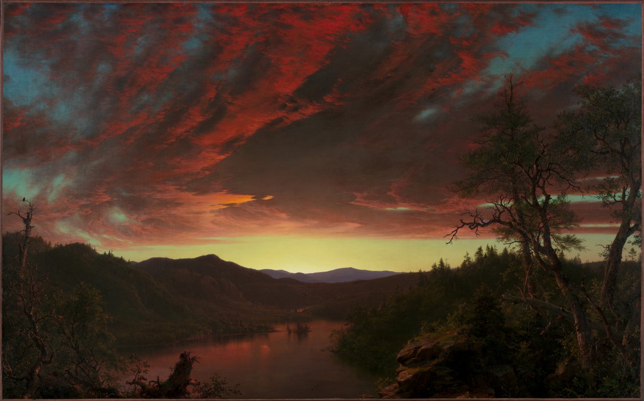 Vahşi doğada alacakaranlık by Frederic Edwin Church