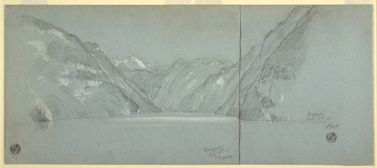 Berchtesgaden, Bavyera, Almanya, Bölüm 2 yakınlarındaki Falkenstein ile Konigssee Gölü manzarası by Frederic Edwin Church