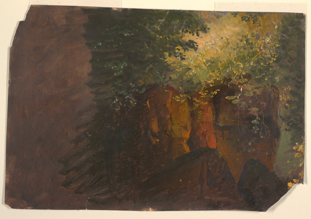 Kayalar ile ormanlık sahne by Frederic Edwin Church
