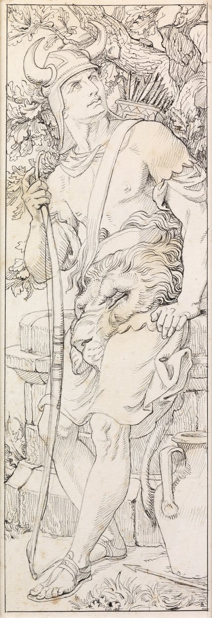 Yükseliş Şapeli için Cesaret (kalem ve mürekkep) by Frederic James Shields