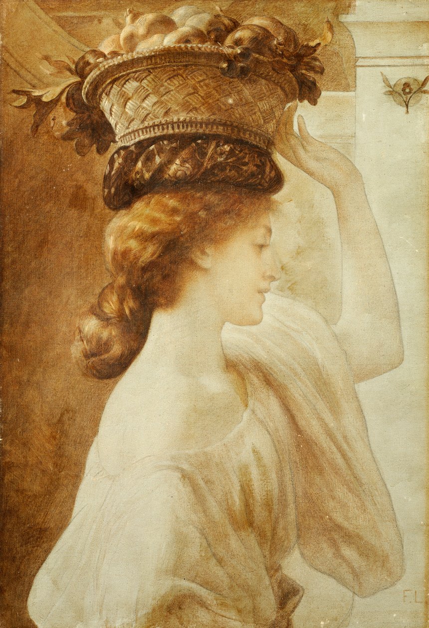 Eucharis: Meyve Sepeti Olan Bir Kız by Frederic Leighton