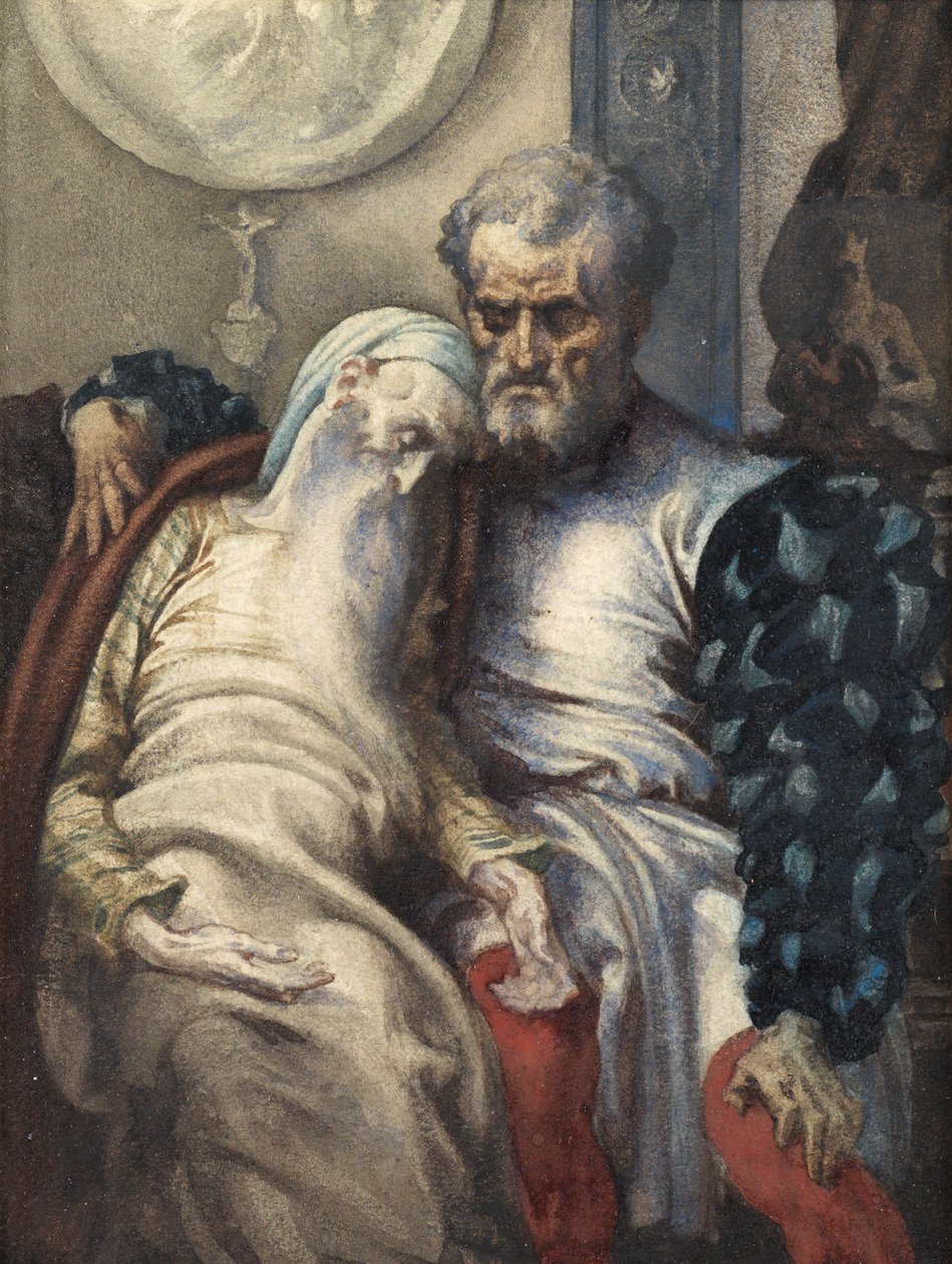 Michael Angelo Ölmekte Olan Hizmetçisine Bakıyor by Frederic Leighton
