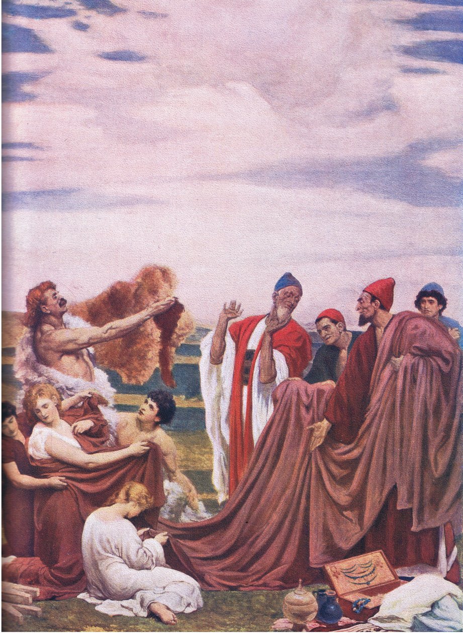 Britanya kıyılarındaki Fenike tüccarları (renkli taş) by Frederic Leighton