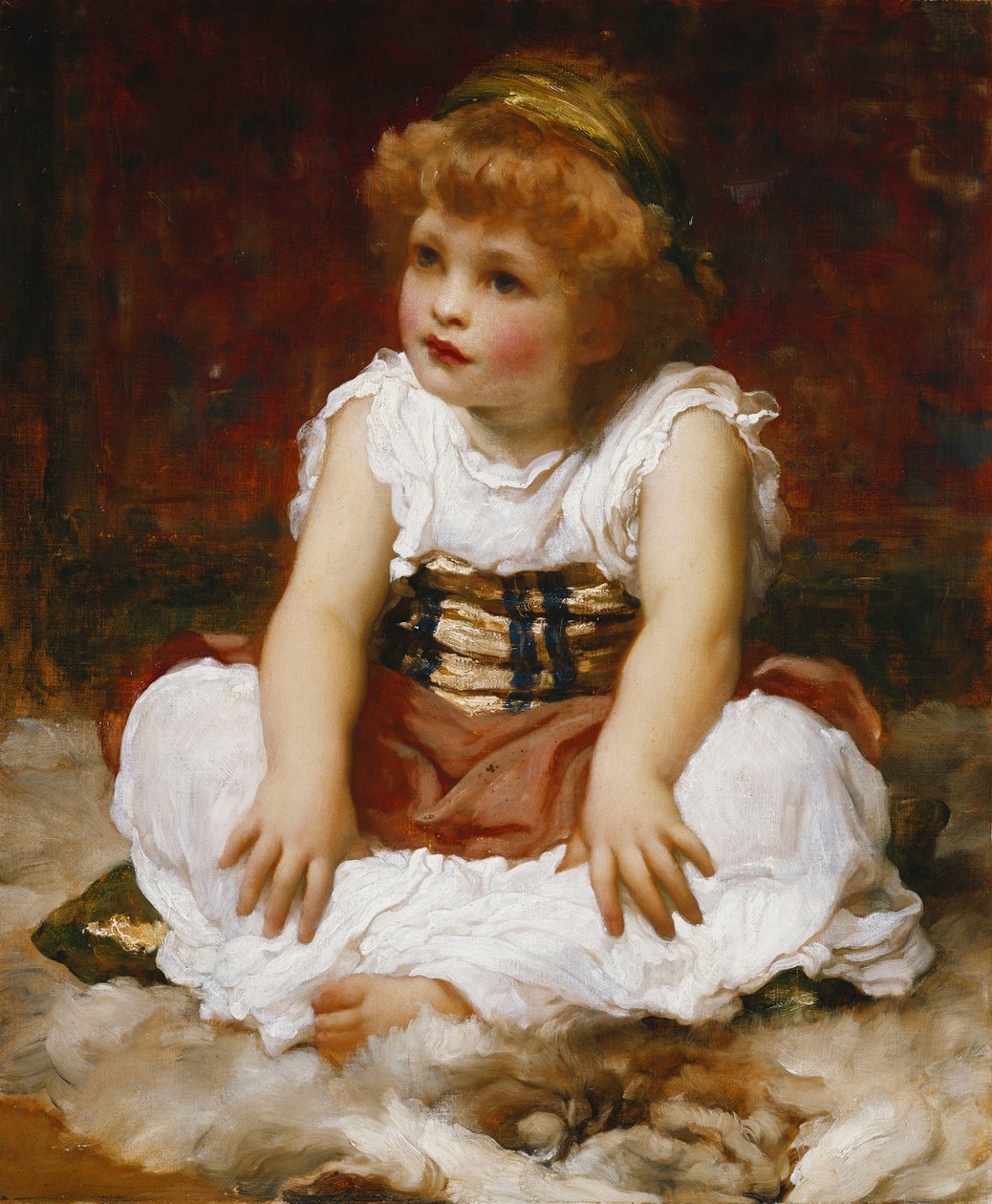 Halıya Oturan Kızın Portresi, by Frederic Leighton