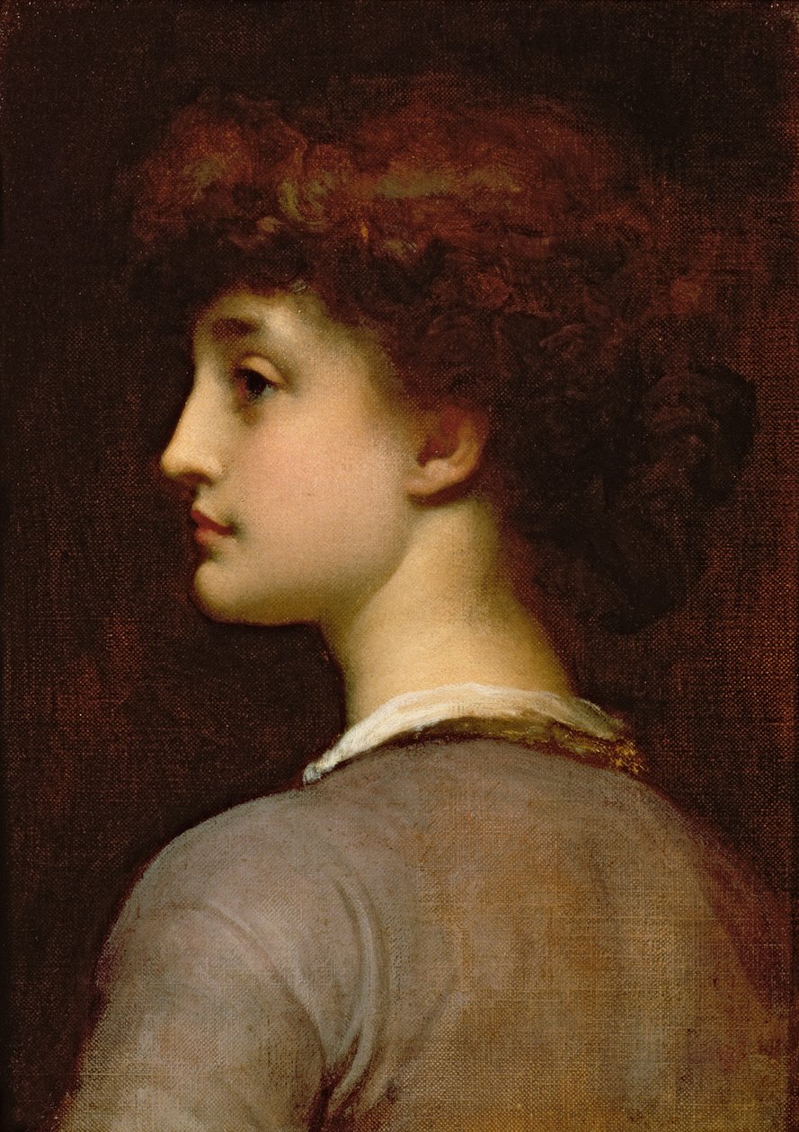 genç bir kızın portresi by Frederic Leighton
