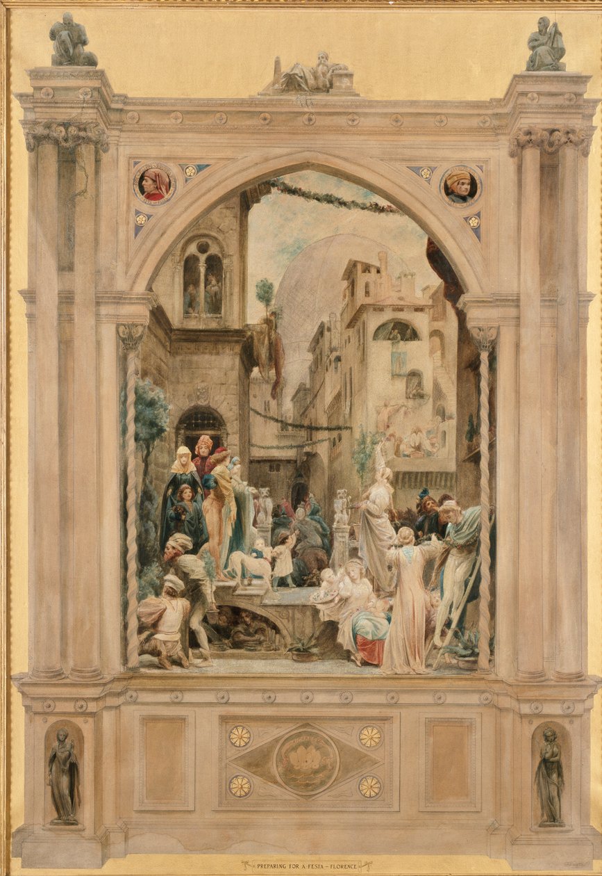Festa için hazırlanıyor, Floransa, 1851 by Frederic Leighton