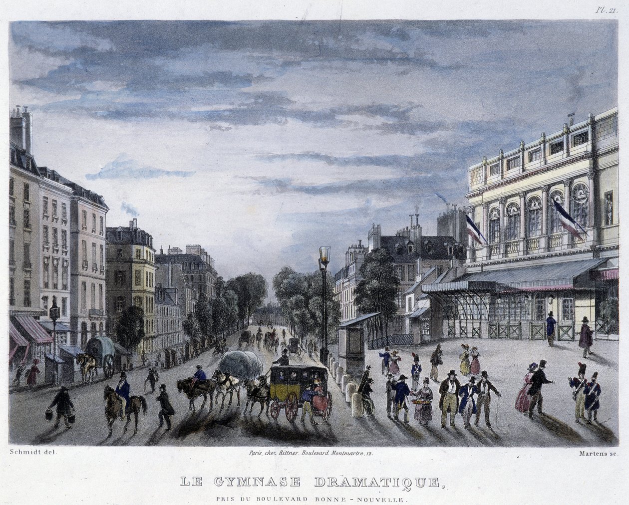 The Dramatic Gymnasium - Martens tarafından “”Paris in 1832”de by Frederic Martens