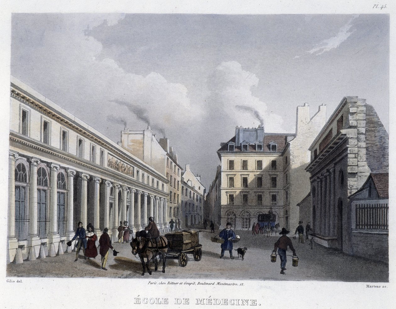 Tıp Fakültesi - Martens tarafından “” Paris en 1832”de by Frederic Martens