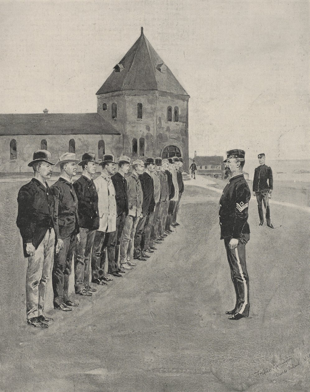 Savaş Sanatında İlk Ders. Fort Slocum, Davids Island, Long Island Sound