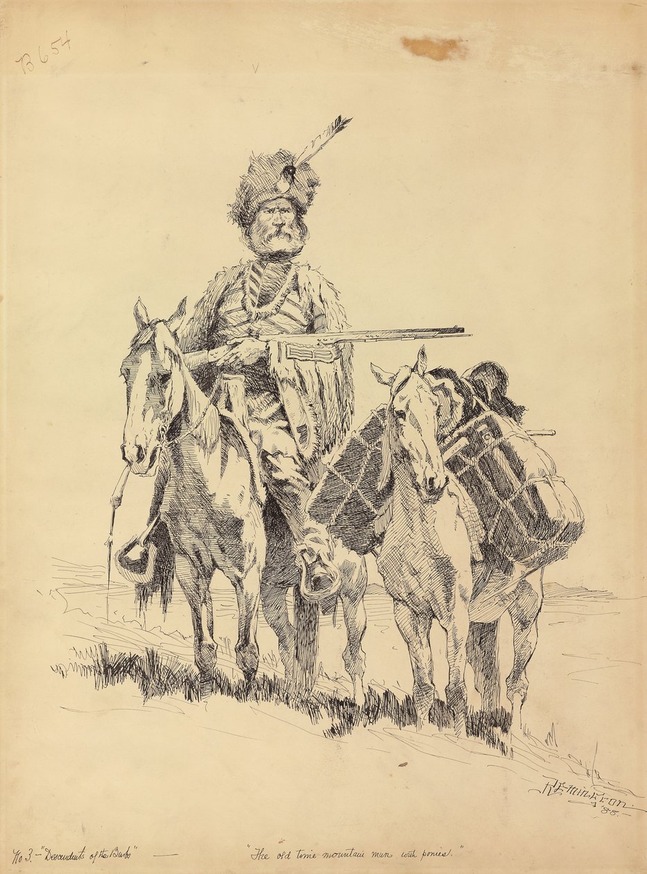 Midillileriyle Eski Zamanlı Bir Dağ Adamı, 1888 by Frederic Remington