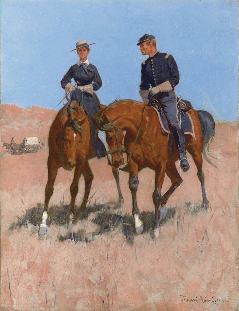 Belle McKeever ve Teğmen Edgar Wheelock, 1899 dolayları by Frederic Remington