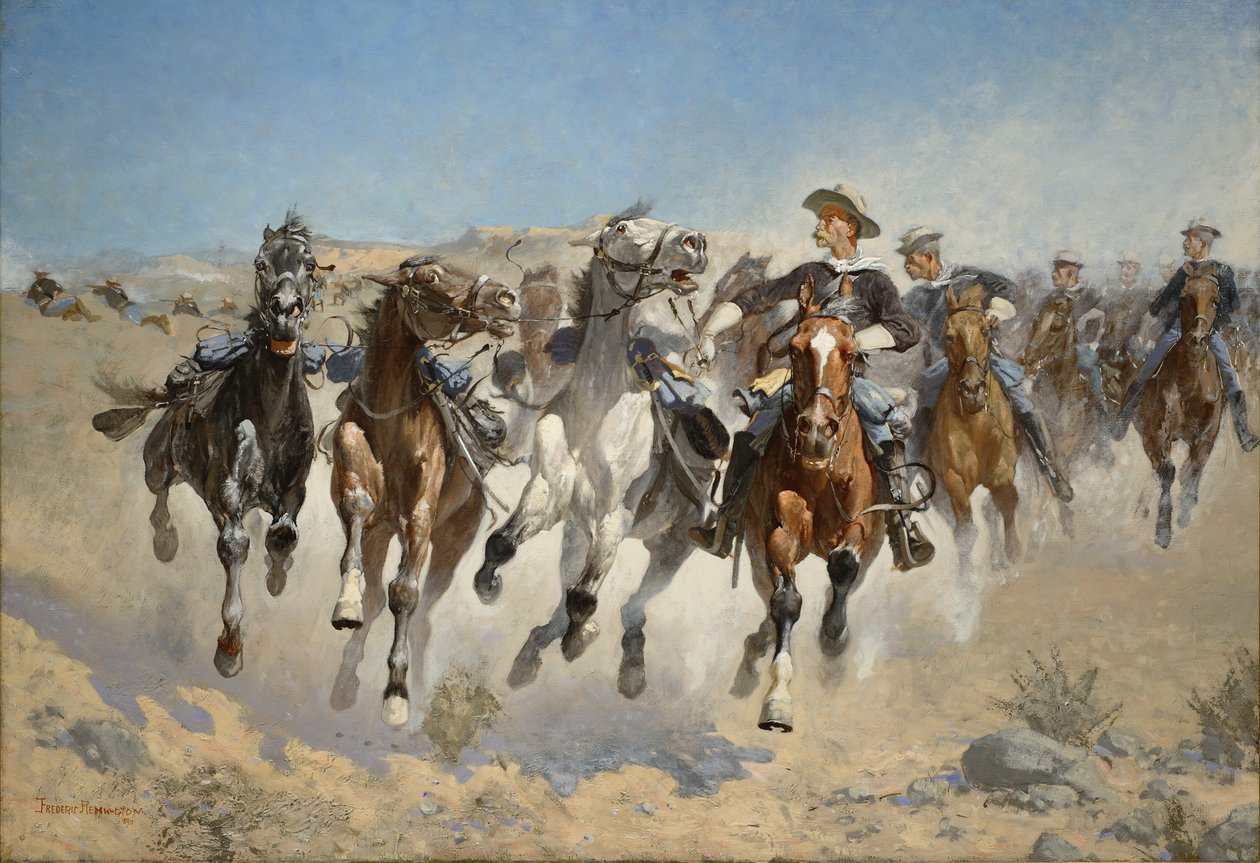 Sökülmüş: Önde Gelen Atları Hareket Eden Dördüncü Birlikler, 1890 by Frederic Remington
