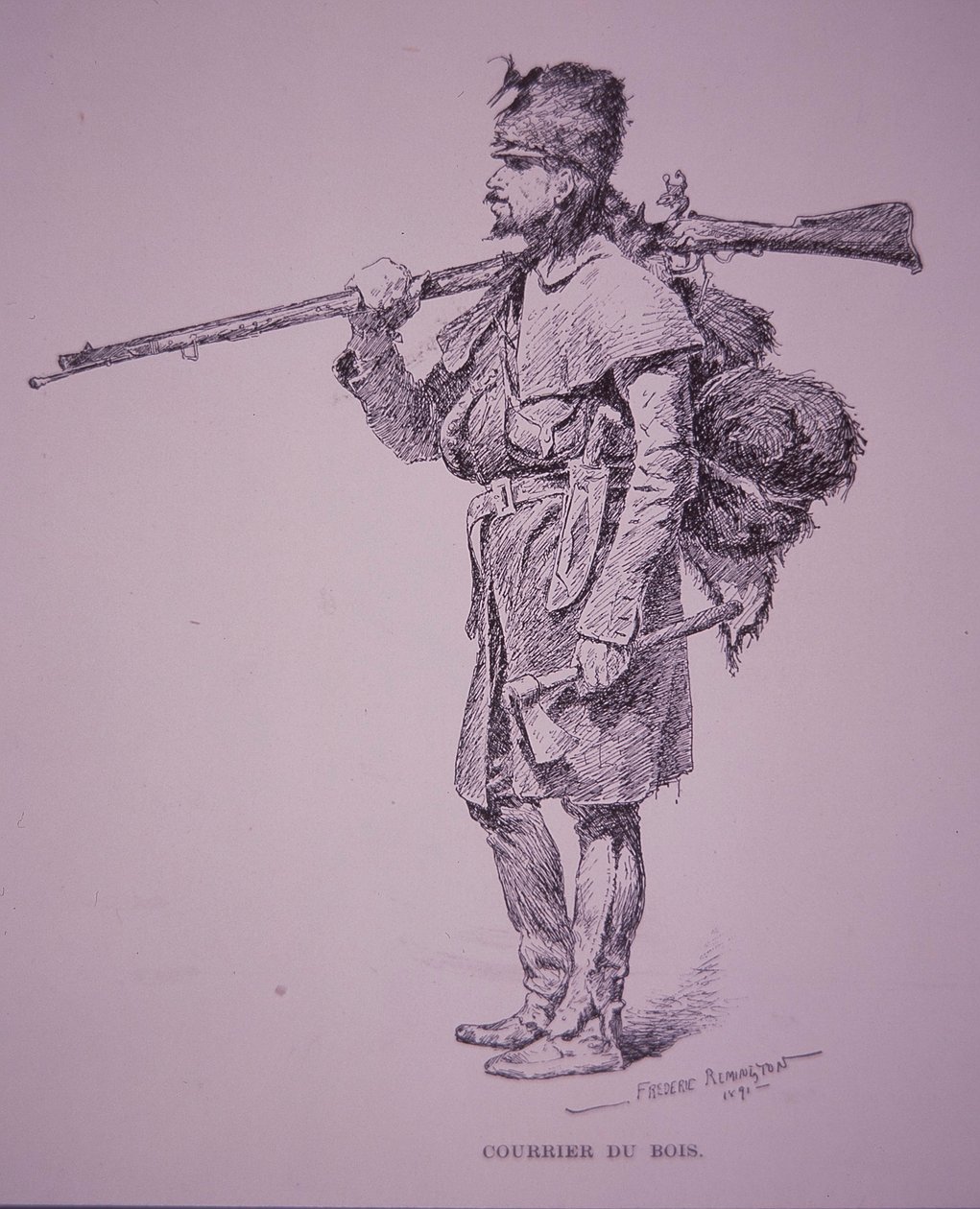 Fransız-Kanadalı kürk avcısı Coureur du Bois by Frederic Remington
