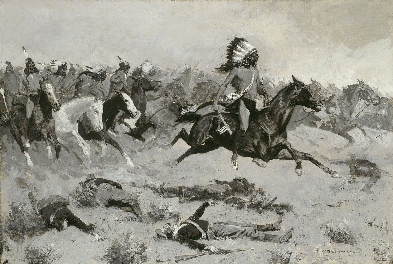 Çizgiden Geçilen Acele Kırmızı Localar, 1900 dolayları by Frederic Remington