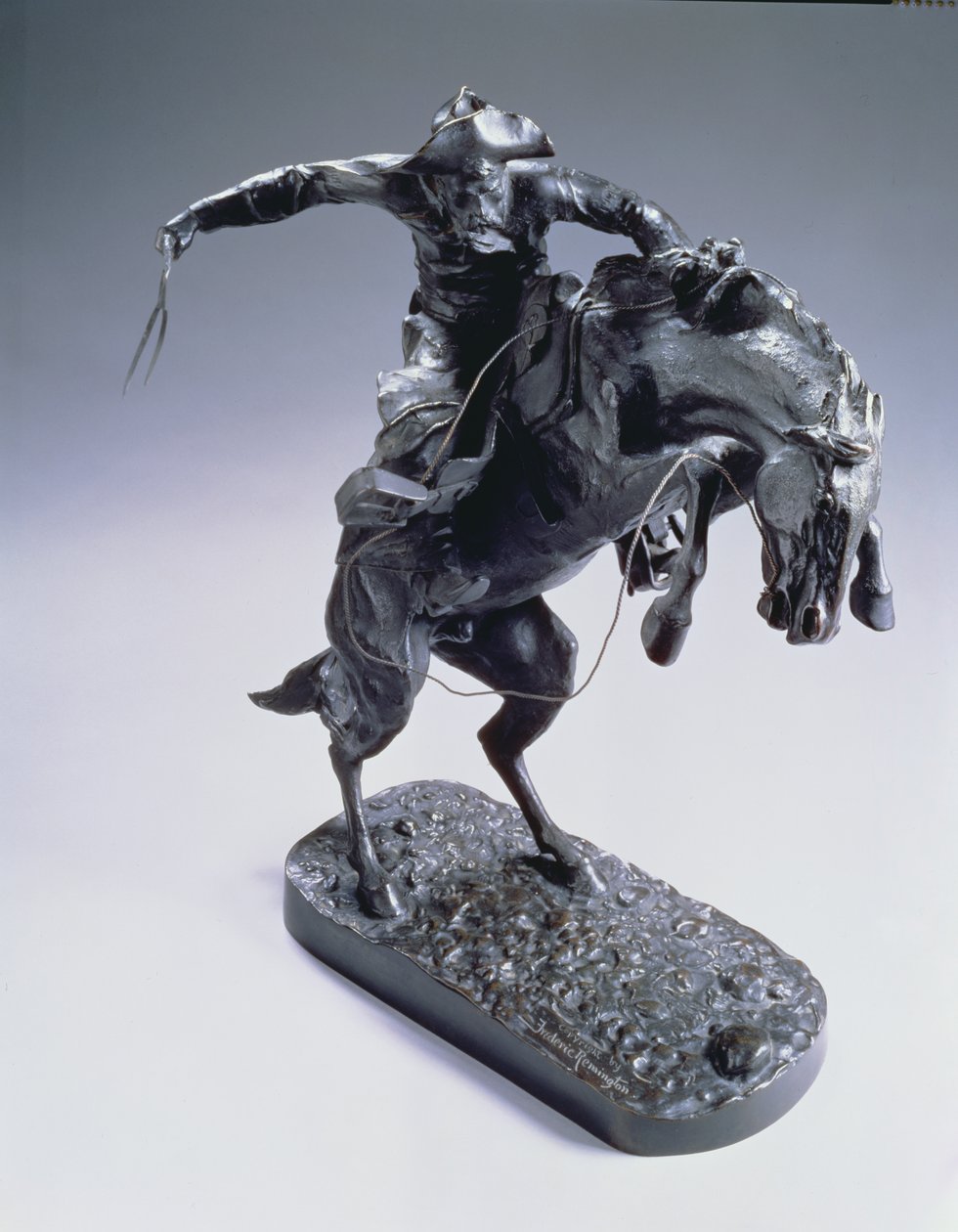 Bronco Buster, 1889 (kahverengi patine ile bronz) by Frederic Remington