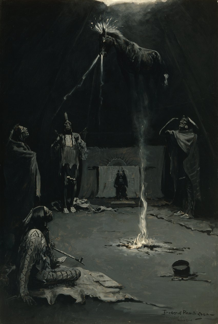 İlaç Atının Gidişi (Hint Ateş Tanrısı) 1897 by Frederic Remington