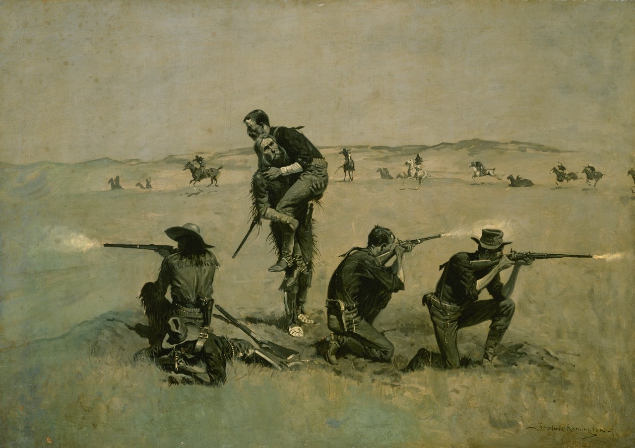 Son Direniş (Yirmi Beşe Bir) c.1896 by Frederic Remington
