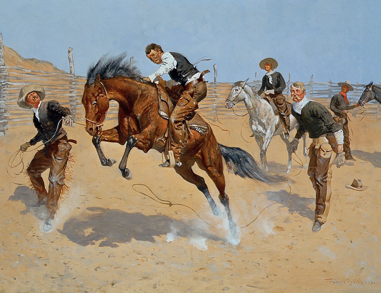 Turn Him Loose, Bill, c.1893 (tuval üzerine yağlı boya) by Frederic Remington