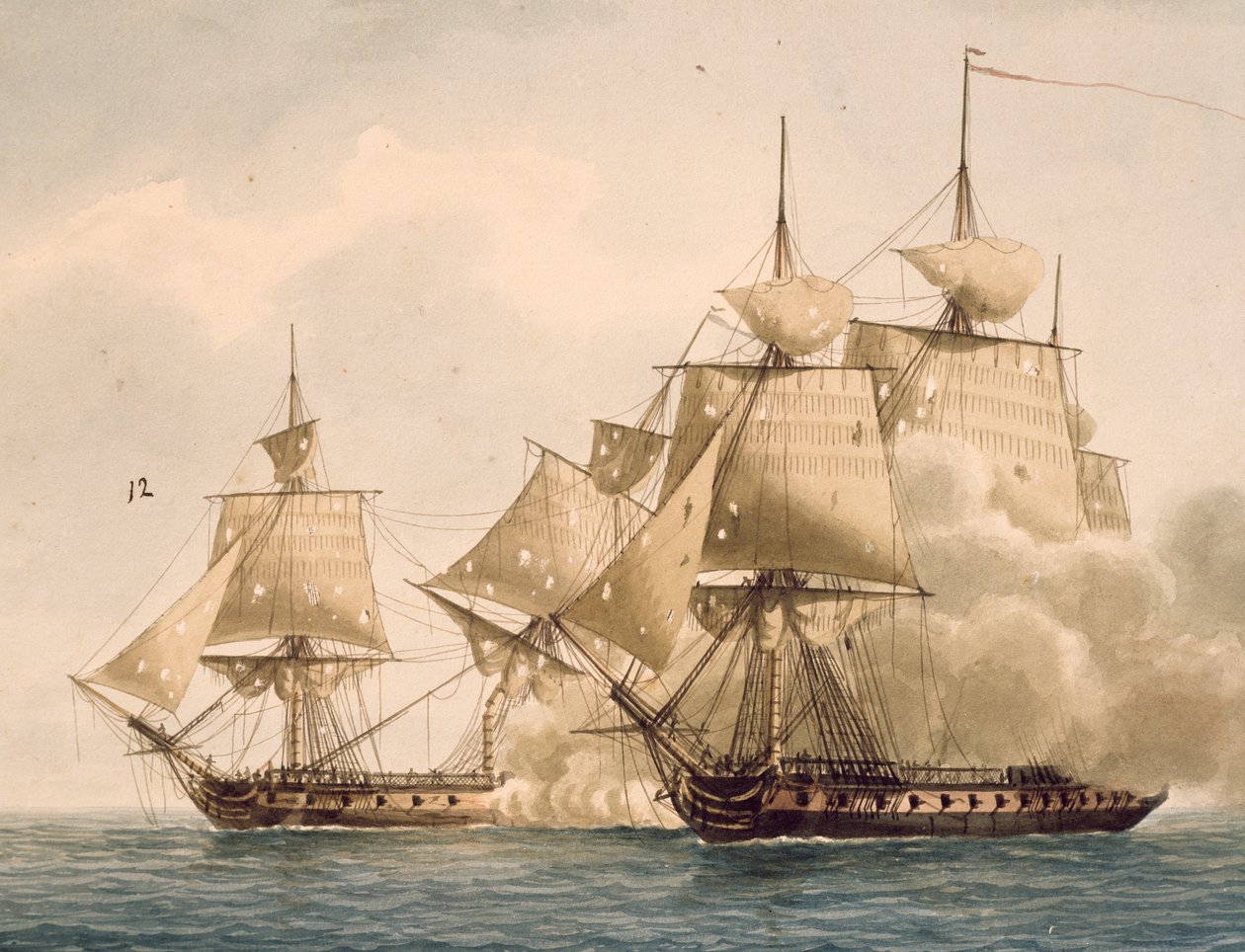Fransız fırkateyni Amazone ile İngiliz fırkateyni Santa Marguerita arasında Chesapeake Körfezi