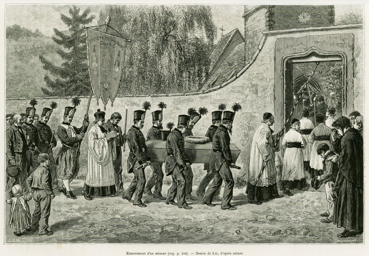 Bir reşit olmayanın cenazesi. Edouard Charton (1807-1890), Hachette, Paris tarafından yönetilen tur du monde 1888