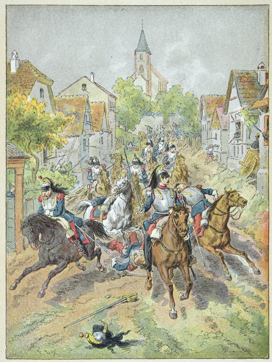 6 Ağustos Reichshoffen Muharebesi sırasında Fransız süvarilerine hücum edin by Frederic Theodore Lix