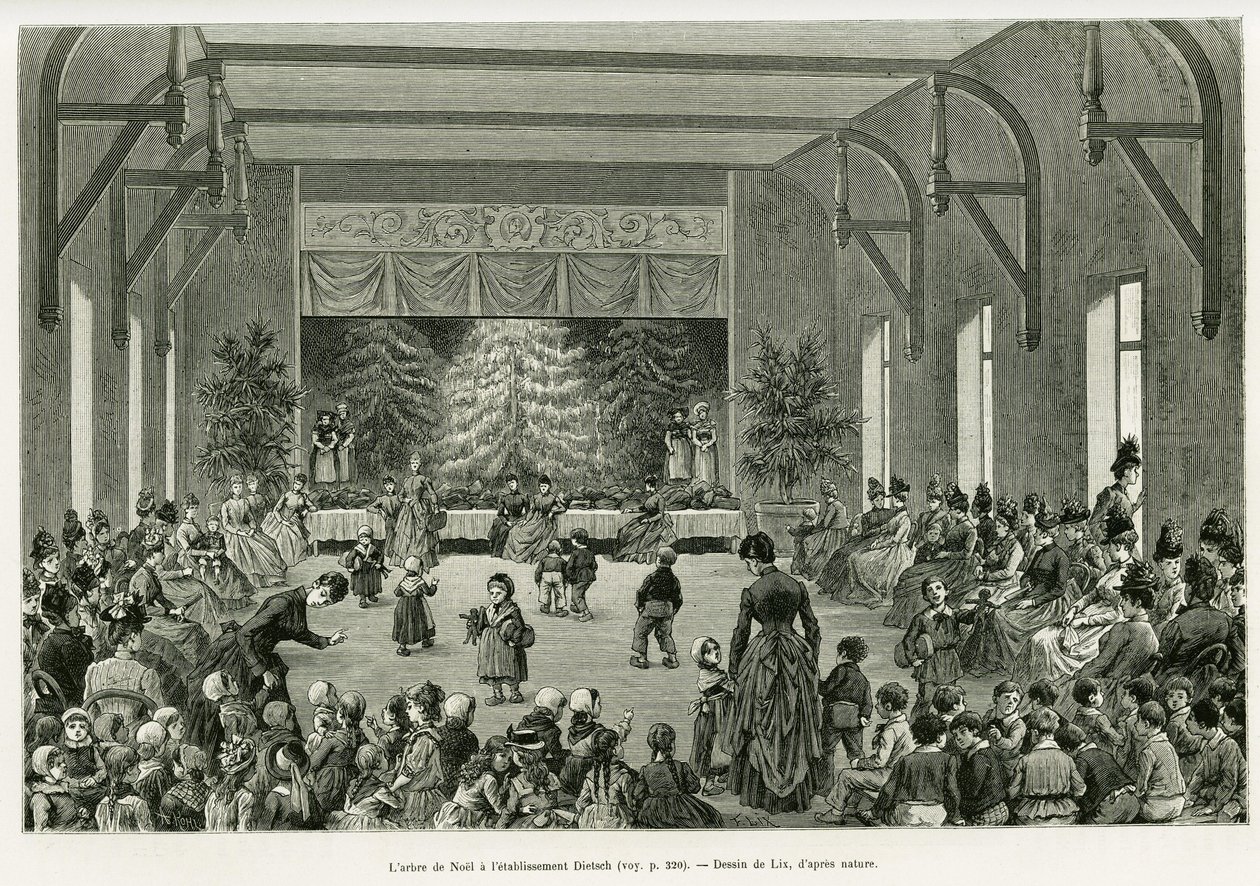 Dietsch kuruluşundaki Noel ağacı. Edouard Charton (1807-1890), Hachette, Paris tarafından yönetilen tur du monde 1888