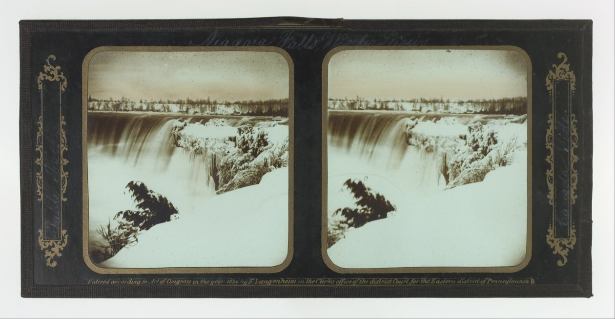 Niagara Şelalesi Kış Manzarası, Table Rock, Kanada Tarafı by Frederic and William Langenheim