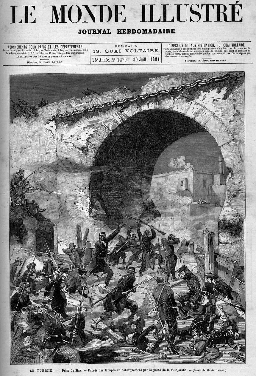 Tunus, Temmuz 1881: Sakinlerin Tunus