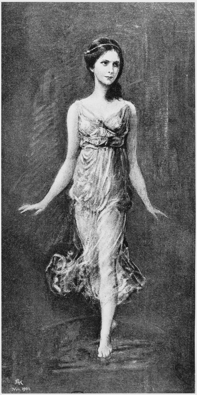 Isadora Duncan (1877-1927) Kasım 1902 by Frederich August Kaulbach