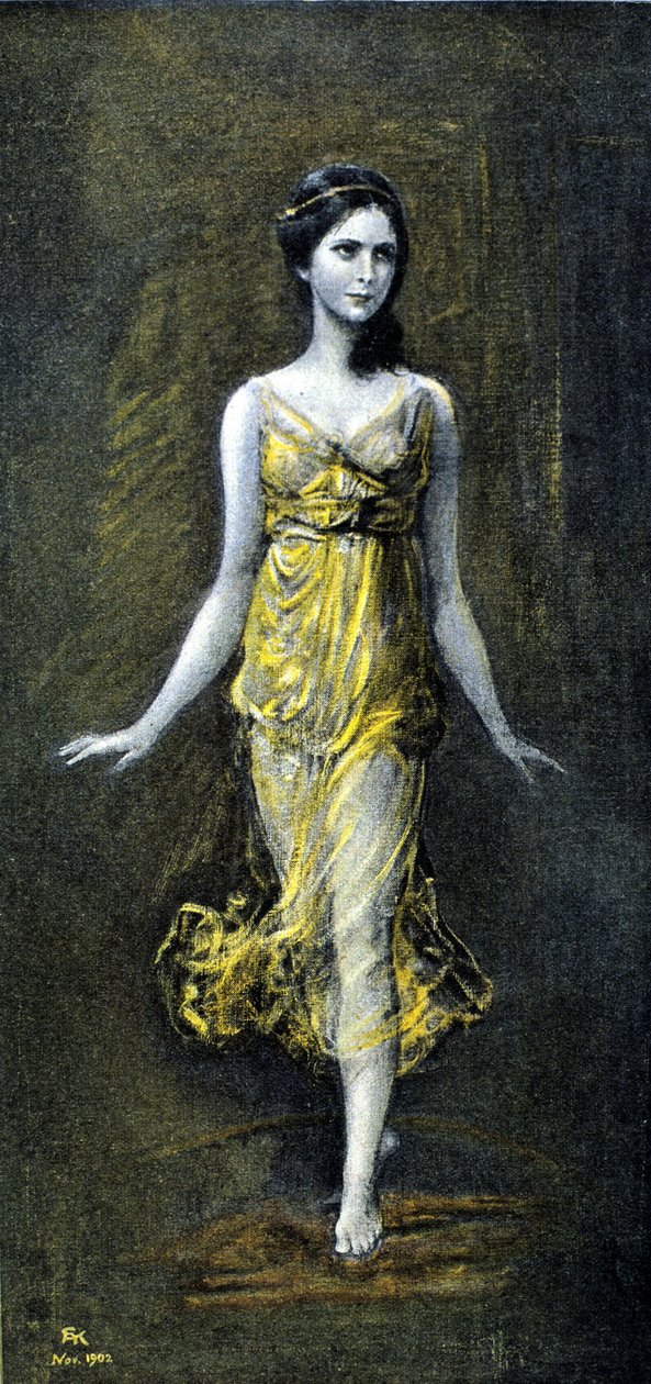 Isadora Duncan (1878 - 1927), Kaulbac tarafından. Kasım 1902. by Frederich August Kaulbach