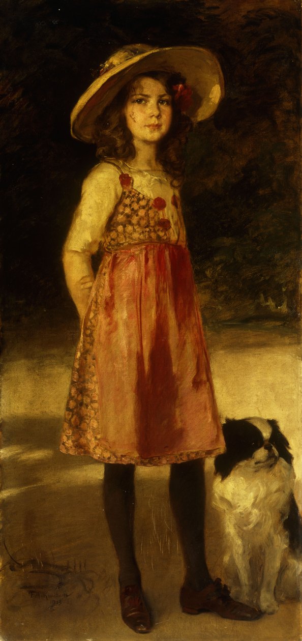 Ressamın Kızının Portresi, Hilde, 1913 by Frederich August Kaulbach