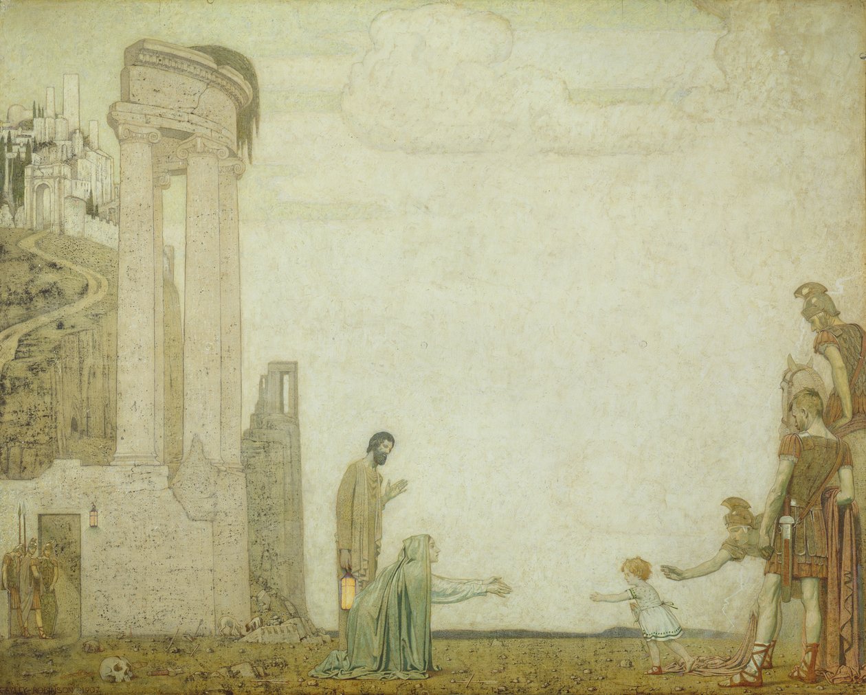 Şafak - Bulunan Küçük Çocuk, 1907 by Frederick Cayley Robinson