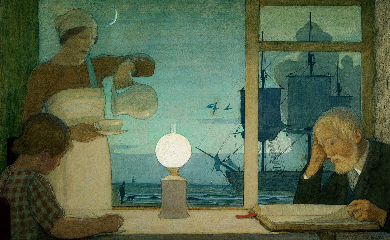 Dinlenme Günü, c.1926 by Frederick Cayley Robinson