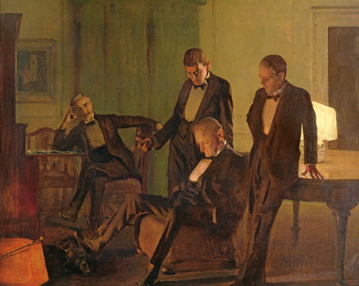 After Dinner at 110 Pembroke Road, 1927  by Frederick George Swaish