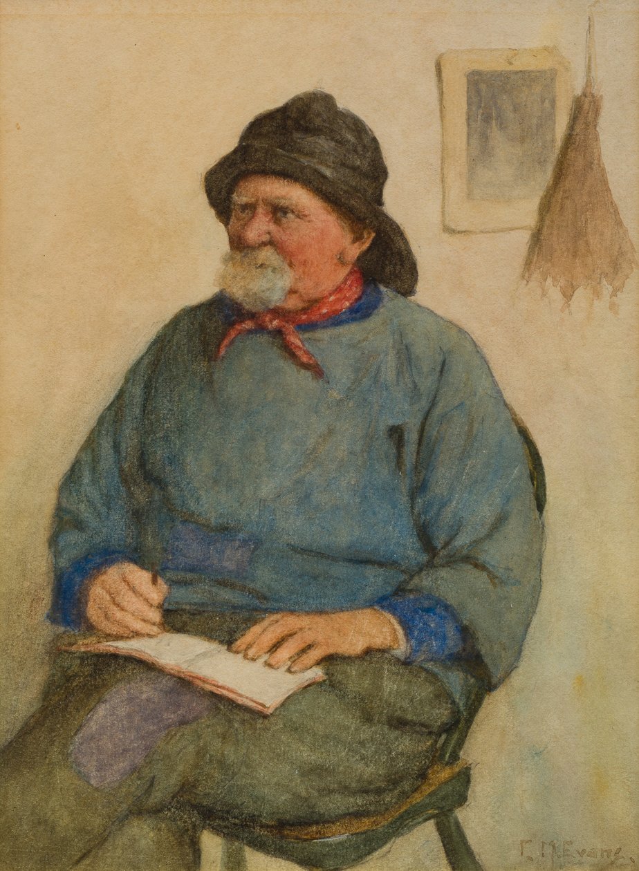 Defterli Balıkçı (kağıt üzerinde wc) by Frederick James McNamara Evans