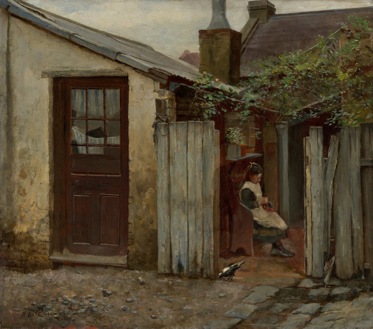 King Street fırınında kuşlu kız by Frederick McCubbin