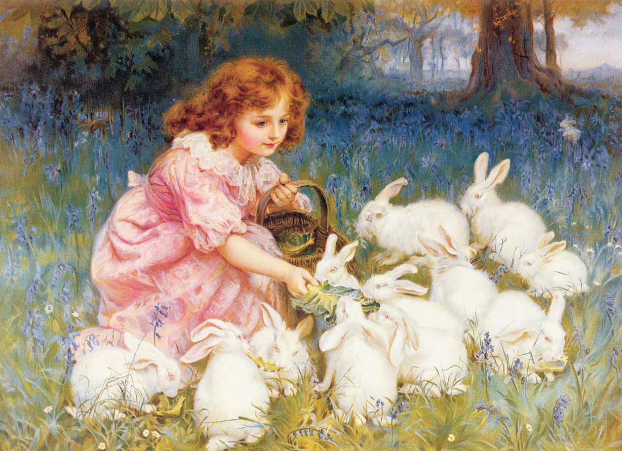 Tavşanları beslemek by Frederick Morgan