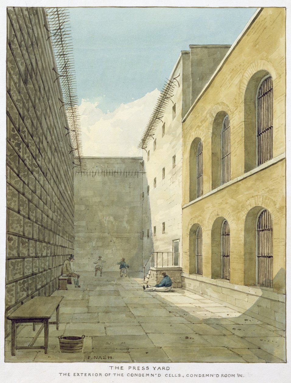 Basın Yard, Newgate Hapishanesi by Frederick Nash